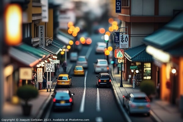 A tilt shift of the streets of a Japanese city. Ai Picture Board by Joaquin Corbalan