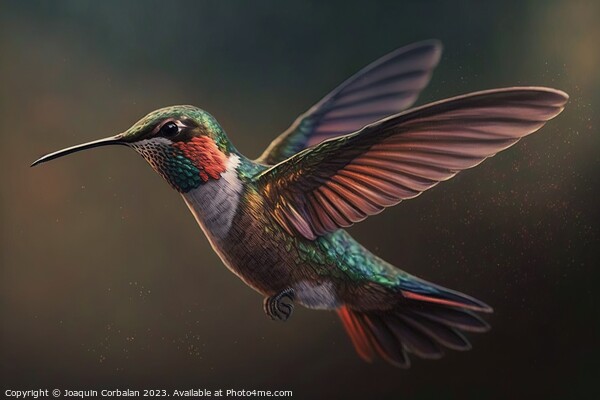 beautiful hummingbird flying in suspense. Ai generated. Picture Board by Joaquin Corbalan