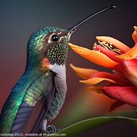 Buy canvas prints of Gorgeous hummingbird, beautiful portrait of the bird animal with by Joaquin Corbalan