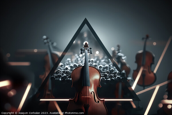 A violin in a symphony orchestra. Ai generated. Picture Board by Joaquin Corbalan