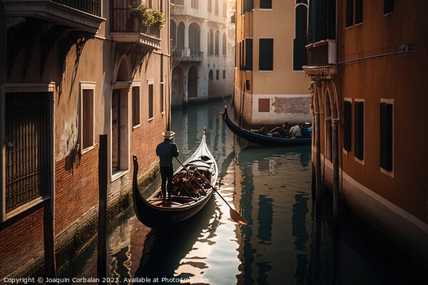 Sad and unused Venetian gondolas, tourists reject the decrepit c Picture Board by Joaquin Corbalan