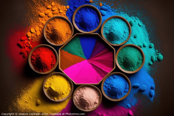 Colored chalk powder for the Indian festival of Holi, viewed fro Picture Board by Joaquin Corbalan