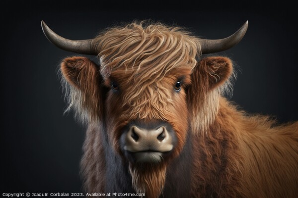 Scottish cow, drawing. Ai generated. Picture Board by Joaquin Corbalan
