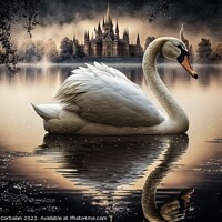 Buy canvas prints of Beautiful swan at nightfall. Ai generated. by Joaquin Corbalan