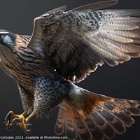 Buy canvas prints of A mighty falcon in flight. AI generated. by Joaquin Corbalan