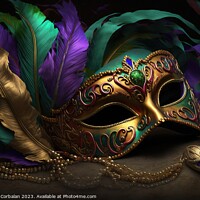 Buy canvas prints of Venetian style carnival mask, very colorful and ornate. Ai gener by Joaquin Corbalan