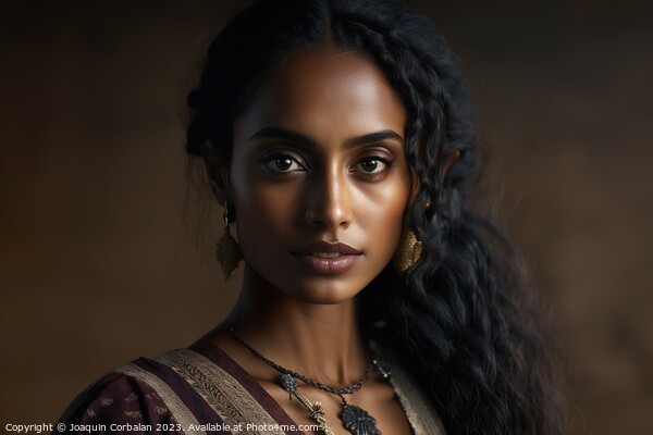 Beautiful Mauritanian female model, in studio. AI generated. Picture Board by Joaquin Corbalan