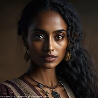 Buy canvas prints of Beautiful Mauritanian female model, in studio. AI generated. by Joaquin Corbalan