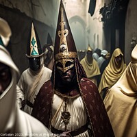 Buy canvas prints of Different costumes of people in procession dressed as traditiona by Joaquin Corbalan