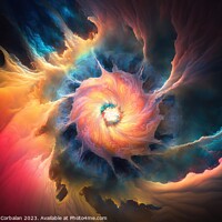 Buy canvas prints of Dramatic sky formation of a black hole. Ai generated. by Joaquin Corbalan