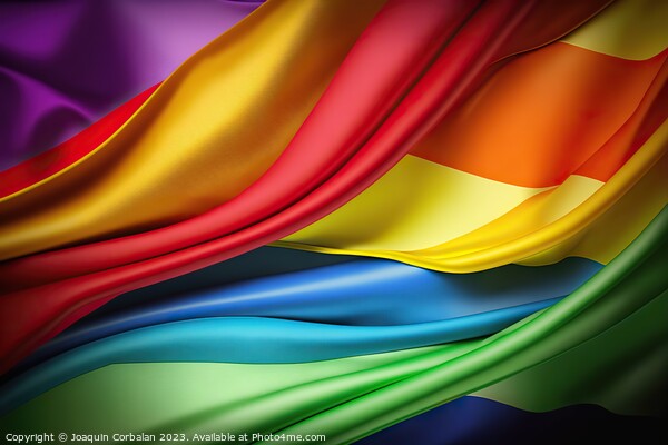 Waving gay flag in bright colors. Picture Board by Joaquin Corbalan