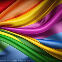 Buy canvas prints of A colorfully designed rainbow flag featuring gay pride. by Joaquin Corbalan