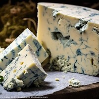 Buy canvas prints of Delicious French blue cheese. Ai generated. by Joaquin Corbalan