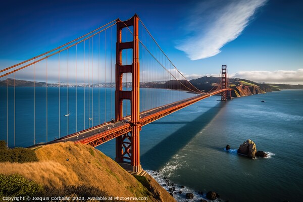 The Golden bridge, famous bridge that joins two parts, long infr Picture Board by Joaquin Corbalan