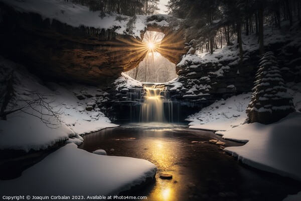 The snowmelt of a snowy stream at dawn, beautiful  Picture Board by Joaquin Corbalan