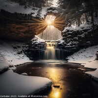 Buy canvas prints of The snowmelt of a snowy stream at dawn, beautiful  by Joaquin Corbalan