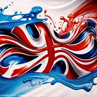 Buy canvas prints of United Kingdom flag drawn with liquid paint fade.  by Joaquin Corbalan