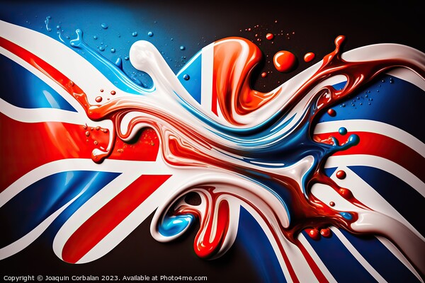 United Kingdom flag drawn with liquid paint fade. AI generated. Picture Board by Joaquin Corbalan