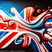 Buy canvas prints of United Kingdom flag drawn with liquid paint fade. AI generated. by Joaquin Corbalan