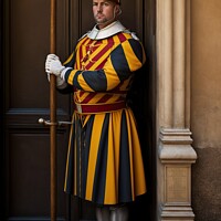 Buy canvas prints of Representation of the guards of the Swiss guard of the Vatican,  by Joaquin Corbalan