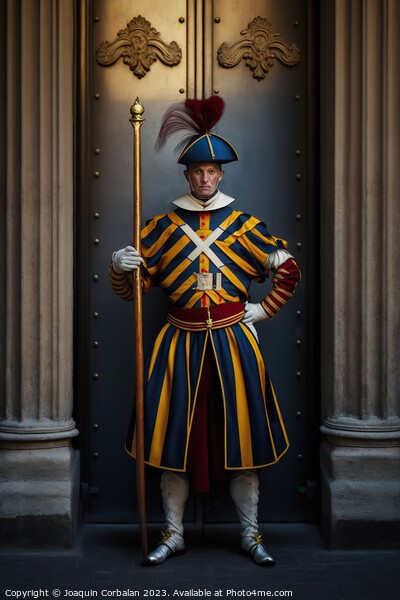 Representation of the guards of the Swiss guard of Picture Board by Joaquin Corbalan
