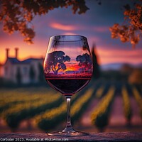 Buy canvas prints of Relaxing moment with a glass of rosé wine at sunset in a Europe by Joaquin Corbalan