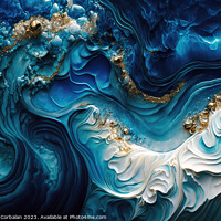 Buy canvas prints of Beautiful artistic abstract creation of soothing blue wavy tones by Joaquin Corbalan