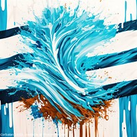 Buy canvas prints of Argentinian flag, drawn with liquid acrylic. Ai generated. by Joaquin Corbalan