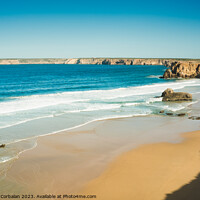 Buy canvas prints of Beautiful beaches of fine sand and high, slender cliffs, one mor by Joaquin Corbalan