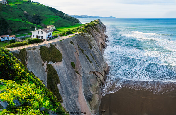 View of the coast and cliffs of Zumaia a nice sunny day. Picture Board by Joaquin Corbalan