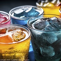 Buy canvas prints of Refreshing drinks with soda, in vibrant and striking colors. Ai  by Joaquin Corbalan