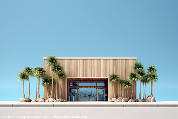 Design of the minimalist facade of a local with a single floor,  Picture Board by Joaquin Corbalan