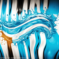 Buy canvas prints of Argentinian flag, drawn with liquid acrylic. Ai generated. by Joaquin Corbalan