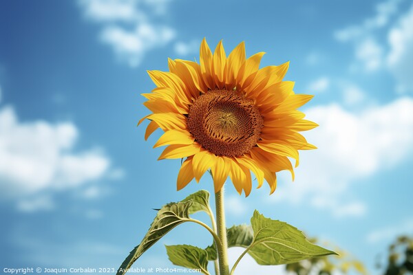 The sunflower shines with joy as it basks in the warmth of summe Picture Board by Joaquin Corbalan
