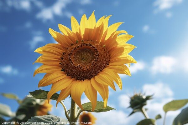 Bright and colorful sunflower in full summer sun. Ai generated. Picture Board by Joaquin Corbalan