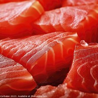 Buy canvas prints of Tuna sashimi macro detail. Ai generated. by Joaquin Corbalan