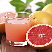 Buy canvas prints of Nutritious and healthy grapefruit juice, hydration for the summe by Joaquin Corbalan