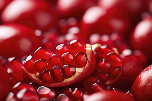 Detail of the red grains of a delicious and juicy pomegranate. A Picture Board by Joaquin Corbalan
