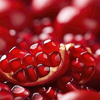 Buy canvas prints of Detail of the red grains of a delicious and juicy pomegranate. A by Joaquin Corbalan