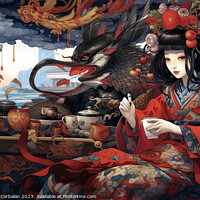 Buy canvas prints of Japanese ancient style artistic illustration. Ai generated. by Joaquin Corbalan