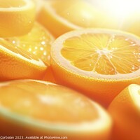 Buy canvas prints of Vitamin C is found in citrus fruits, background of slices of oranges. Ai generated. by Joaquin Corbalan