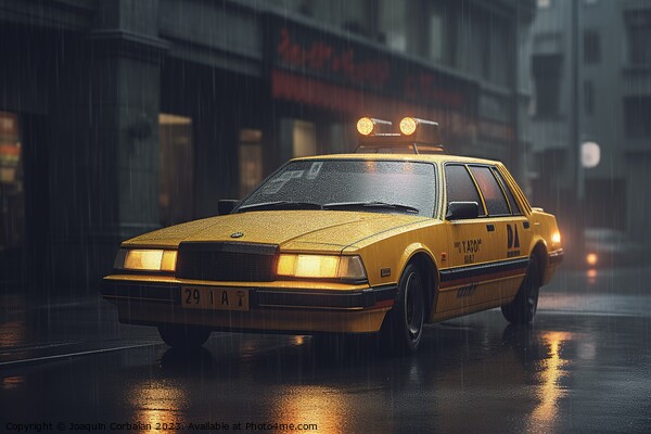 Modern futuristic ny taxi. Ai generated. Picture Board by Joaquin Corbalan