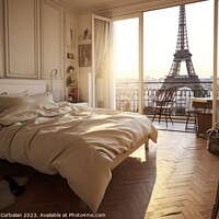 Buy canvas prints of Luxurious room with views of the city of Paris. Ai generated. by Joaquin Corbalan
