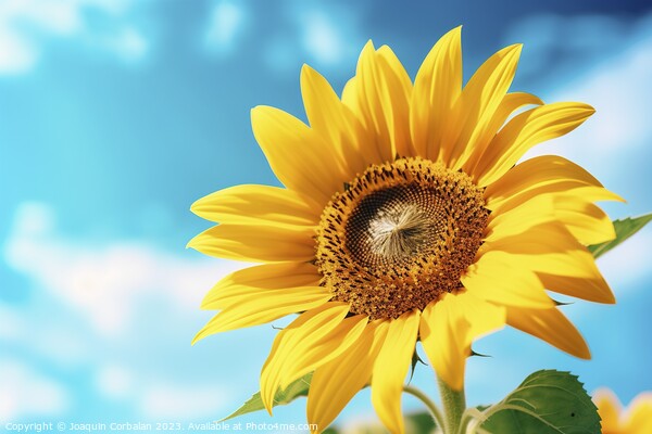 Bright and colorful sunflower in full summer sun. Ai generated. Picture Board by Joaquin Corbalan