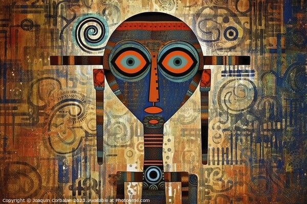 African abstraction artistic drawing. Ai generated. Picture Board by Joaquin Corbalan