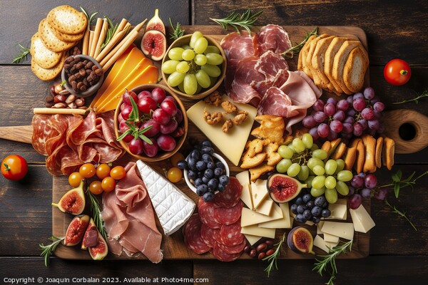 Cheese board and pork charcuterie. Ai generated. Picture Board by Joaquin Corbalan