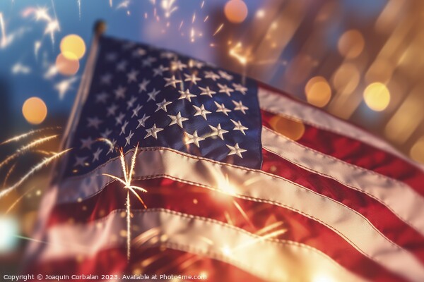 Celebration with patriotic american flag background. Ai generate Picture Board by Joaquin Corbalan
