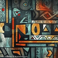 Buy canvas prints of Immerse yourself in the captivating world of African abstraction through vibrant artistic drawings. AI Generated. by Joaquin Corbalan