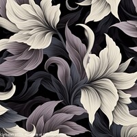 Buy canvas prints of Design of a retro monochrome floral background.Ai generated by Joaquin Corbalan