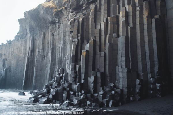 blocks of black basalt stand as striking geometric formations, c Picture Board by Joaquin Corbalan